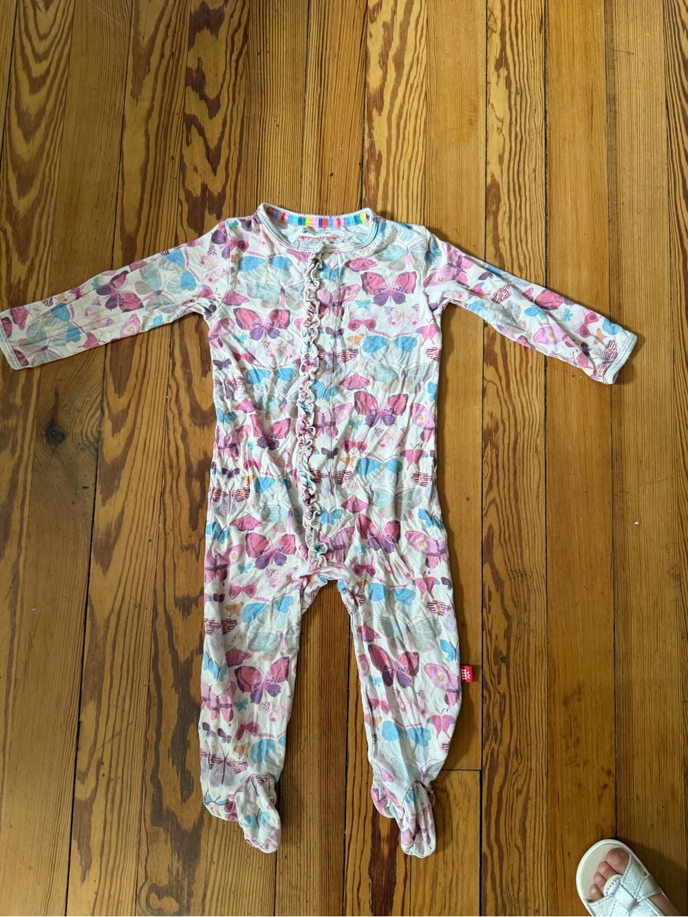 Magnetic Me All A-Flutter Butterfly Ruffle Footie 6-9M